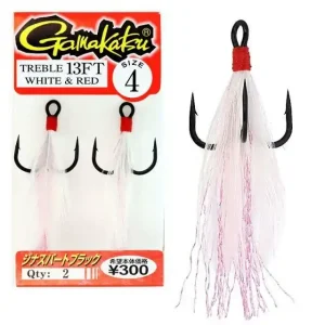 Gamakatsu Treble 13FT White & Red 2st. Size 2 Laatste Versie