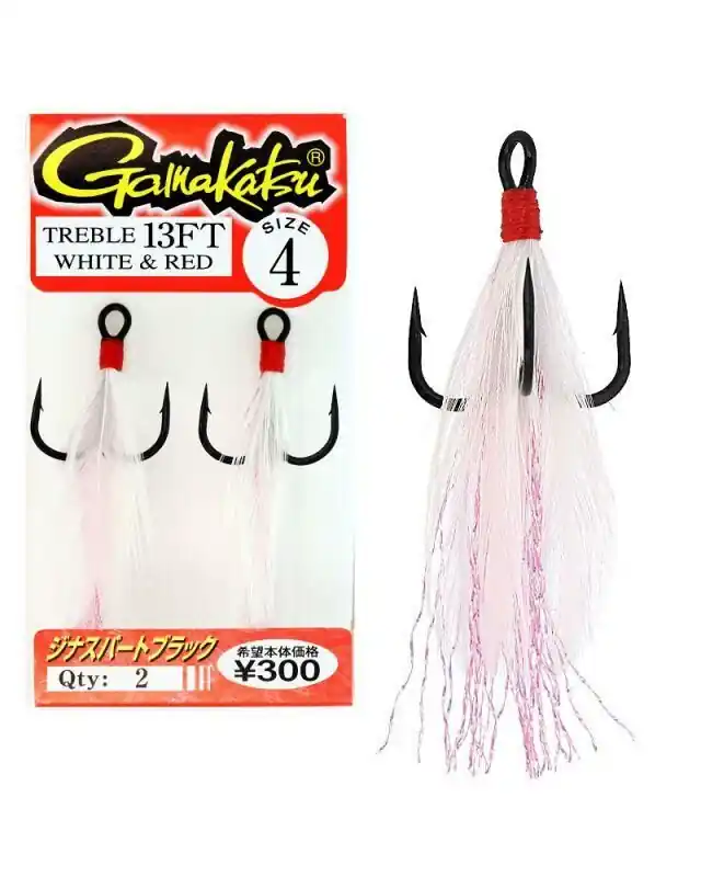 Gamakatsu Treble 13FT White & Red 2st. Size 2 Laatste Versie