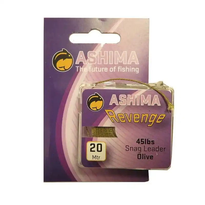 Ashima Revenge Snag Leader 20m 45lb/Olive Dagaanbieding