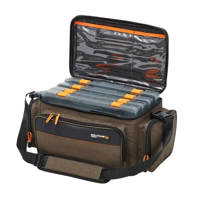 Savage Gear System Box Bag L Incl. 4 Tackleboxen Lage Prijs