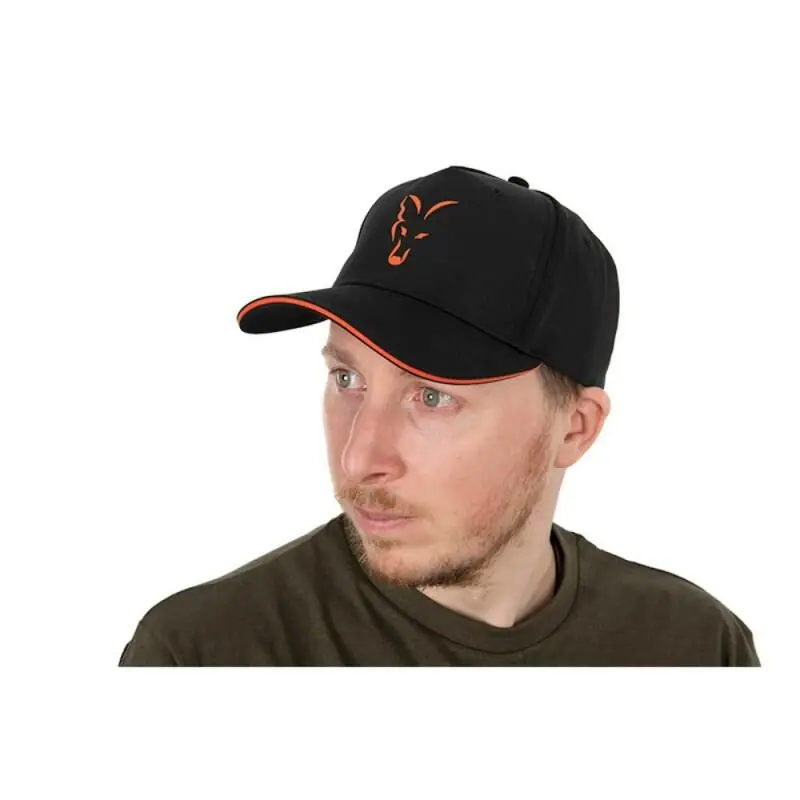 Fox Collection Baseball Cap Black & Orange Meest Verkocht