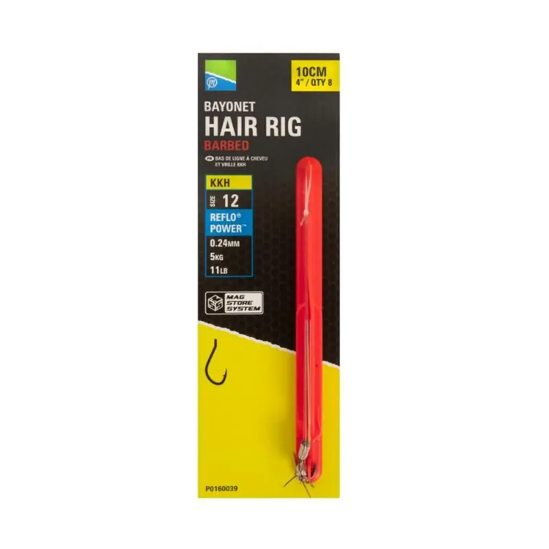 Gereduceerde Prijs Preston KKH Bayonet Hair Rig 4'' Barbed Size 12 - 0.24mm