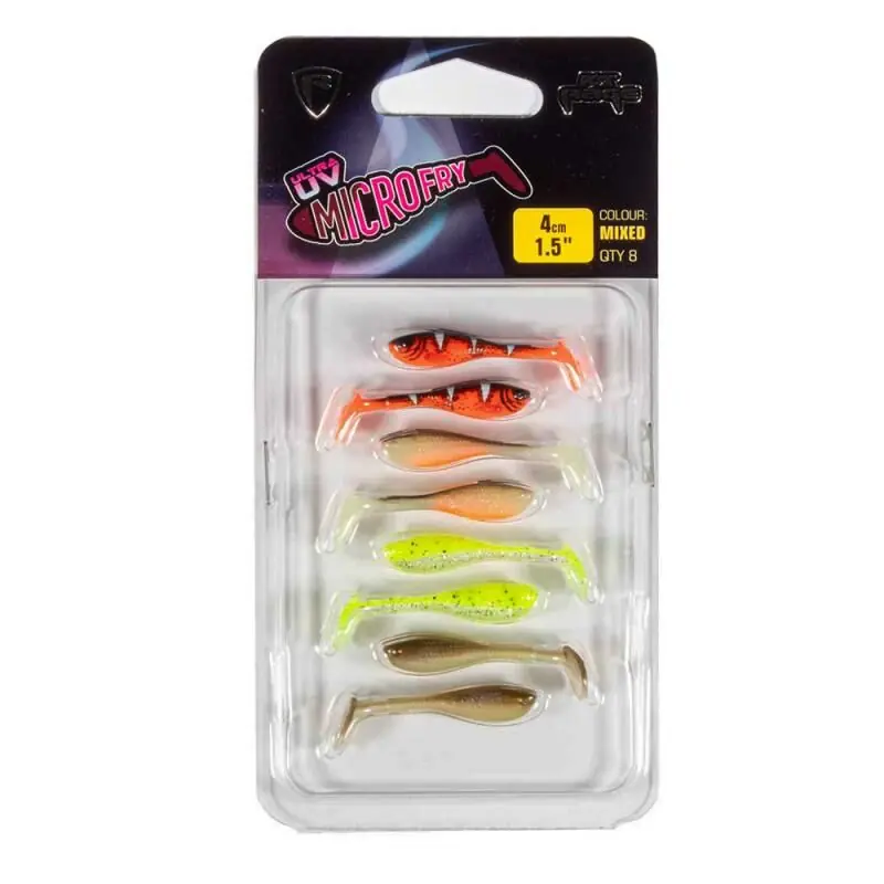 Fox Rage Micro Fry UV Mixed Colour Pack 4cm Hoge Kwaliteit