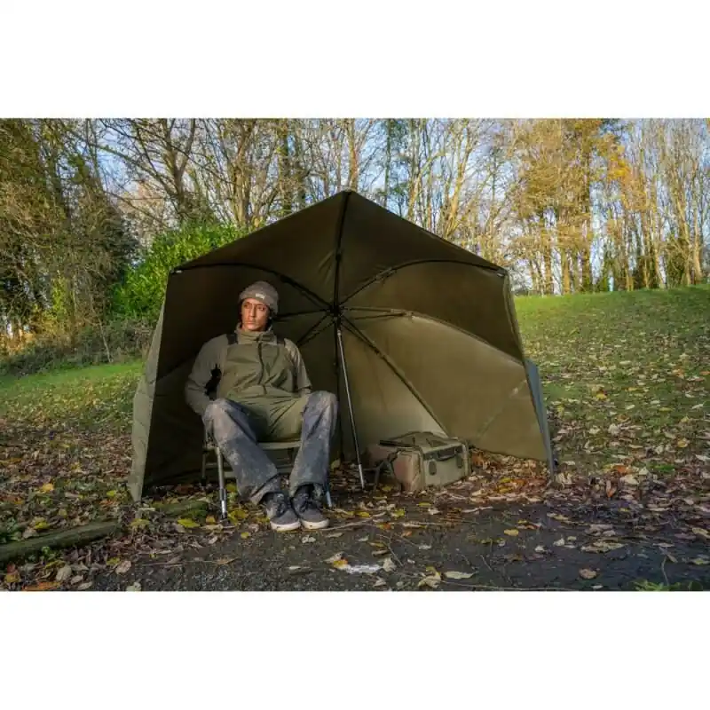 Laatste Versie Korum Progress Graphite Brolly Shelter 50"Inch