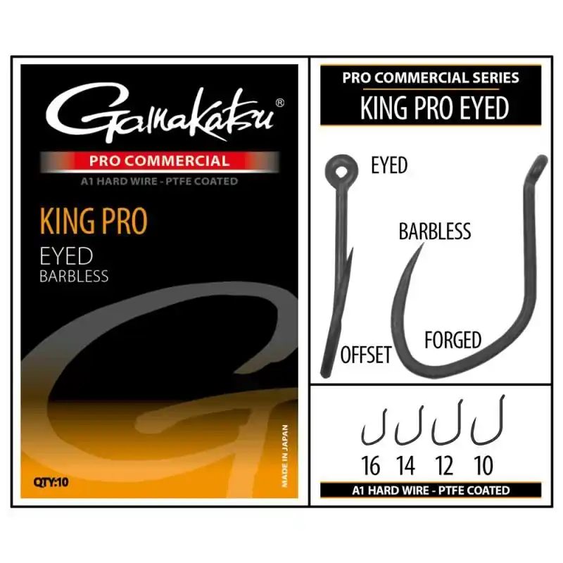 Direct Beschikbaar Gamakatsu PRO-C King Pro Eyed A1 PTFE Barbless Size 16