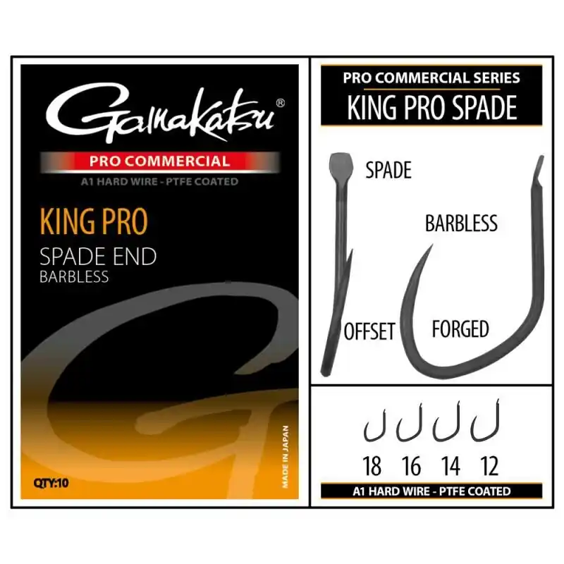 Gamakatsu PRO-C King Pro Spade A1 PTFE Barbless Size 18 Flitsaanbieding