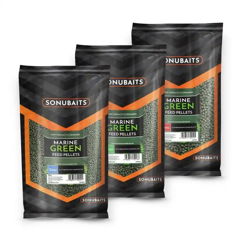 Laatste Kans Sonubaits Marine Green Feed Pellets 6mm - 900g