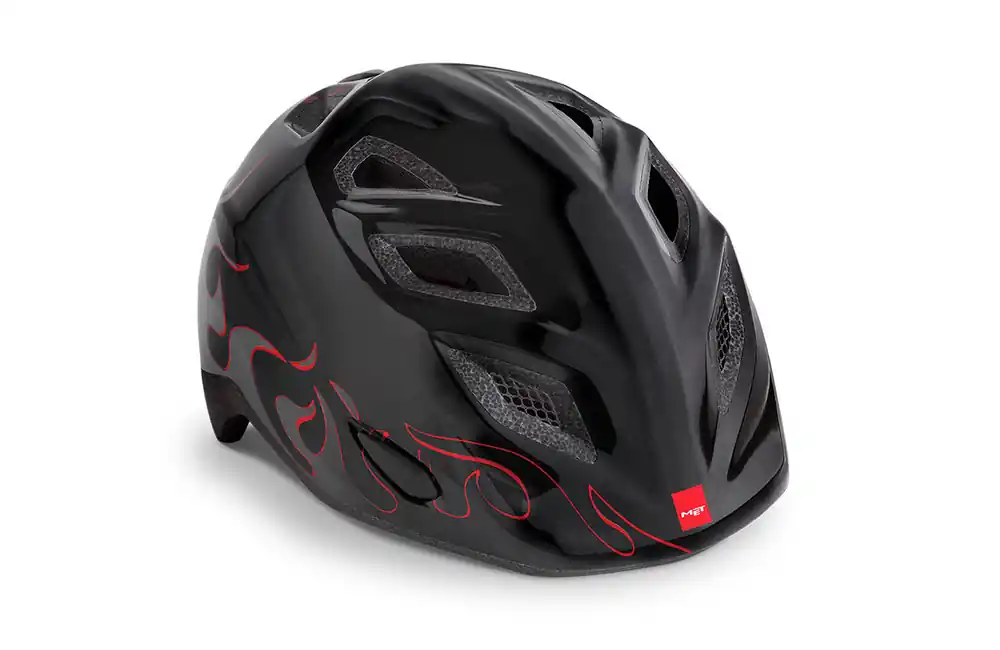 Beperkte Voorraad Kinderkleding wielersport helm MET Elf vlammen / zwart glimmend