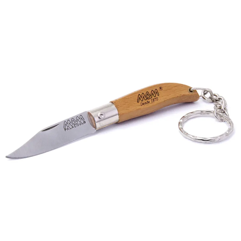 Flitsaanbieding Sluitend mes met sleutelhanger MAM Iberisch 2000 4,5 cm beuken