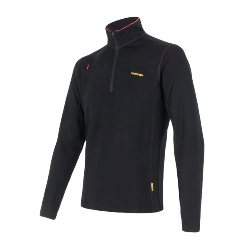 Aanbieding Mannen mikina SENSOR Merino Bovenste kort rits zwart S