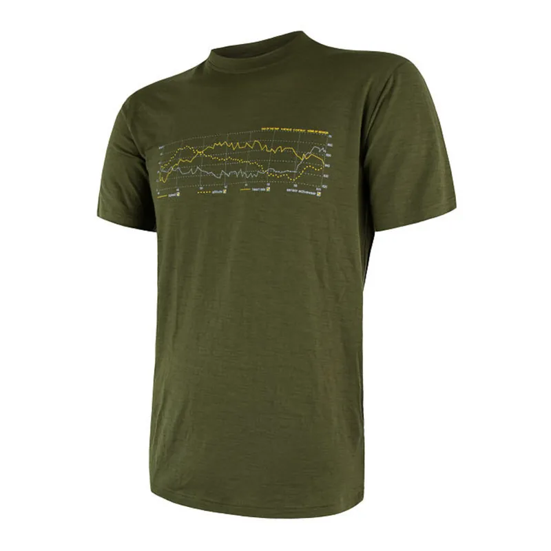 Mannen t-shirt SENSOR Merino Actief PT Spoor safari S Snelle Levering