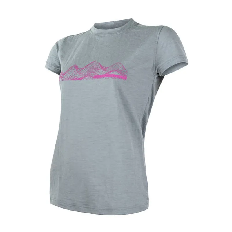 Gecertificeerd Dames t-shirt SENSOR Merino Actief PT Bergen grijs S
