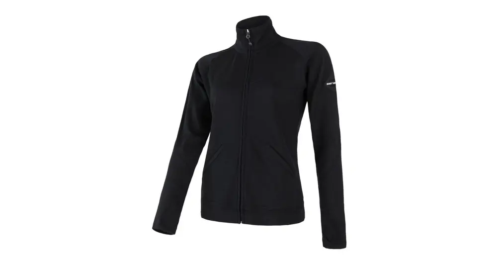 Dames mikina SENSOR Merino Bovenste celozip zwart S Express Levering