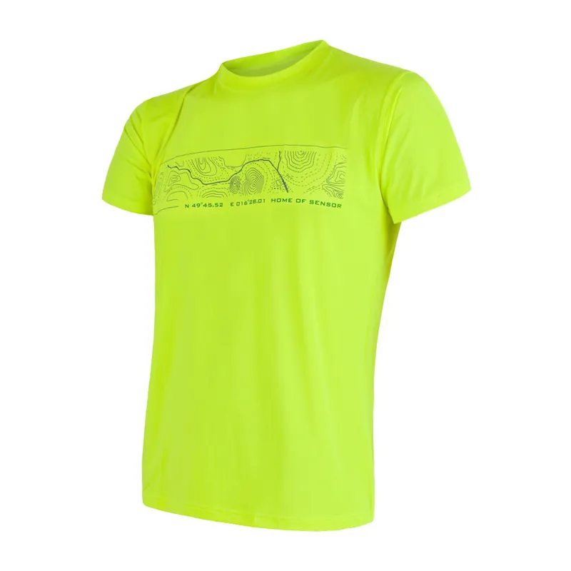 Mannen t-shirt SENSOR Coolmax Vers PT GPS reflex geel S Hete Deal