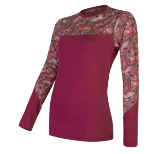 Dames t-shirt Sensor Merino Indruk maken paarse veer S Fabrieksprijs