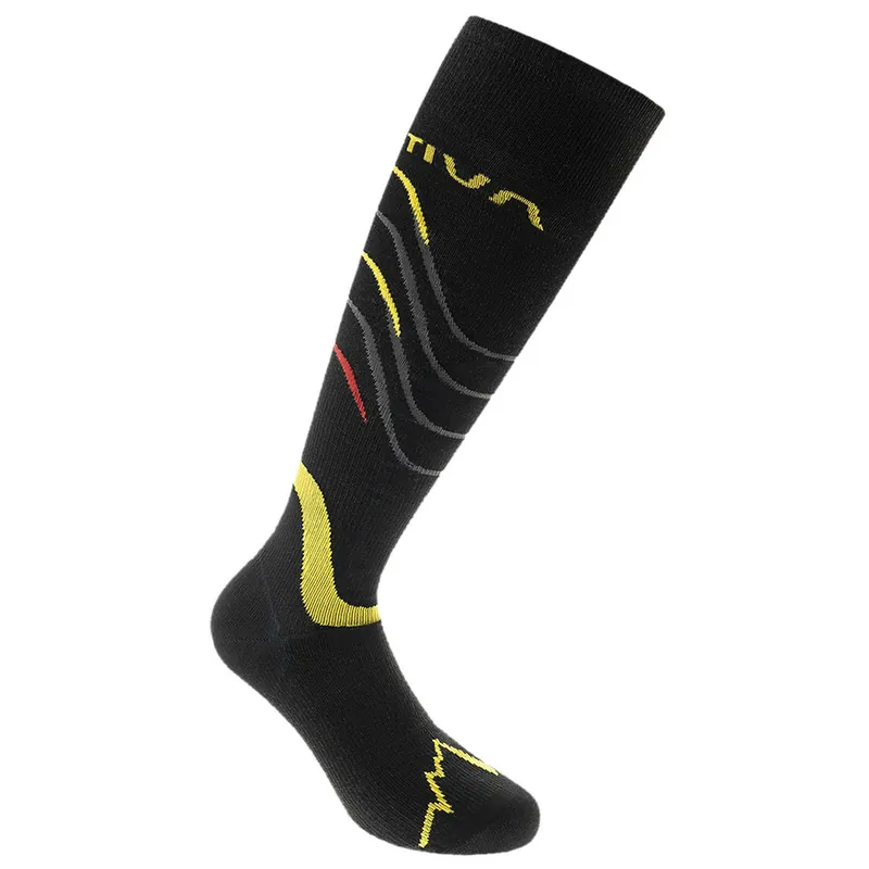 Kniekousen LA SPORTIVA Skimo Ras Sokken Zwart geel S Populair