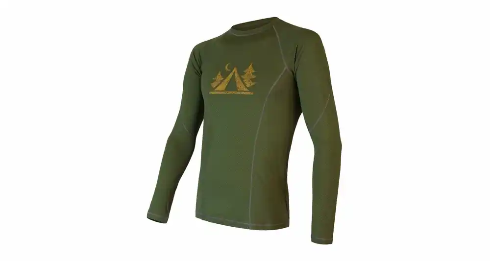 Meest Verkocht Mannen functioneel t-shirt SENSOR Merino DF Kamp dl.rukáv safari groente S