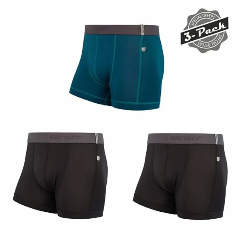 Beperkt Aanbod Sensor Coolmax Tech 3-Pack mannen korte broek zwart / saffier S