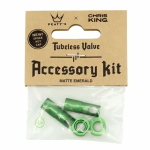 Gratis Retour Peaty‘s X Chris King MK2 Tubeless Ventielen Accessoire Kit emerald