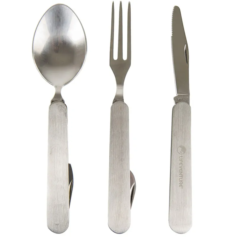 Lifeventure Folding Cultlery Set zilver bestekset Nieuw