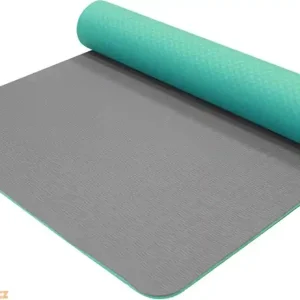 YOGAMAT YATE TWEE LAGEN TPE- anti slip Oppervlak, turkoois / grijs 1730x610x6 mm Fabrieksprijs