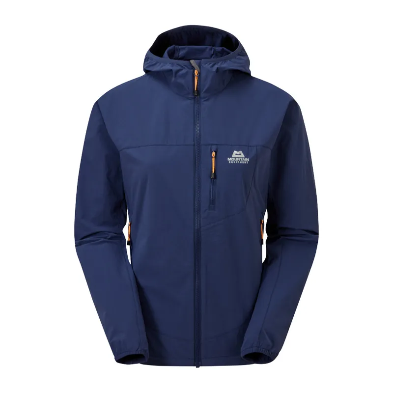 Jas Mountain Equipment SS22 W‘s Echo Jack met capuchon Middeleeuws Blauw XS Gecertificeerd
