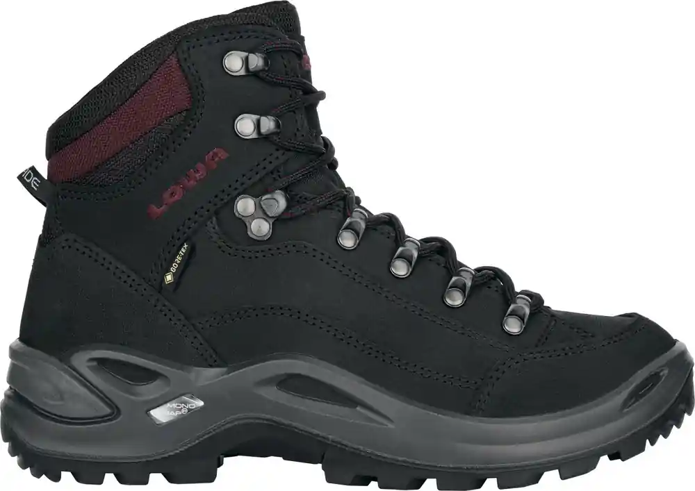 Gereduceerde Prijs Dames schoenen LOWA Afvallige GTX Midden Zwart / Bourgondië 36.5