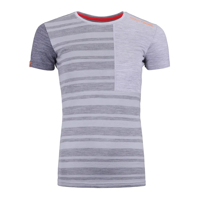 Bestel Nu Functioneel voor dames t-shirt Ortovox W‘s 185 Rock‘n‘Wool Short Mouw Grijze mix XS
