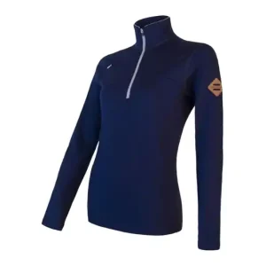 Dames sweatshirt Sensor Merino Bovenwerk korte rits diepblauw S Hete Deal