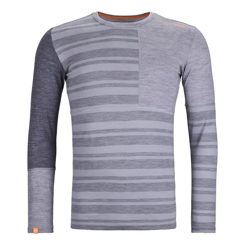 Functioneel T-shirt met lange mouwen voor heren Ortovox 185 Rock‘n‘Wool Lange mouwen Grijs mix S Lage Kosten