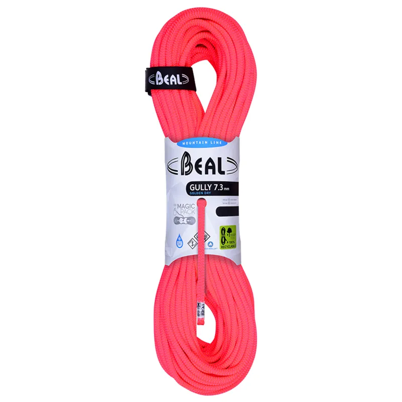 Gratis Retour Touw Beal Gully 7,3 mm goudkleurig droog oranje 50 meter