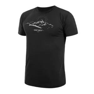Functioneel T-shirt voor heren Sensor Coolmax Tech Mountains Zwart S Goedkoop