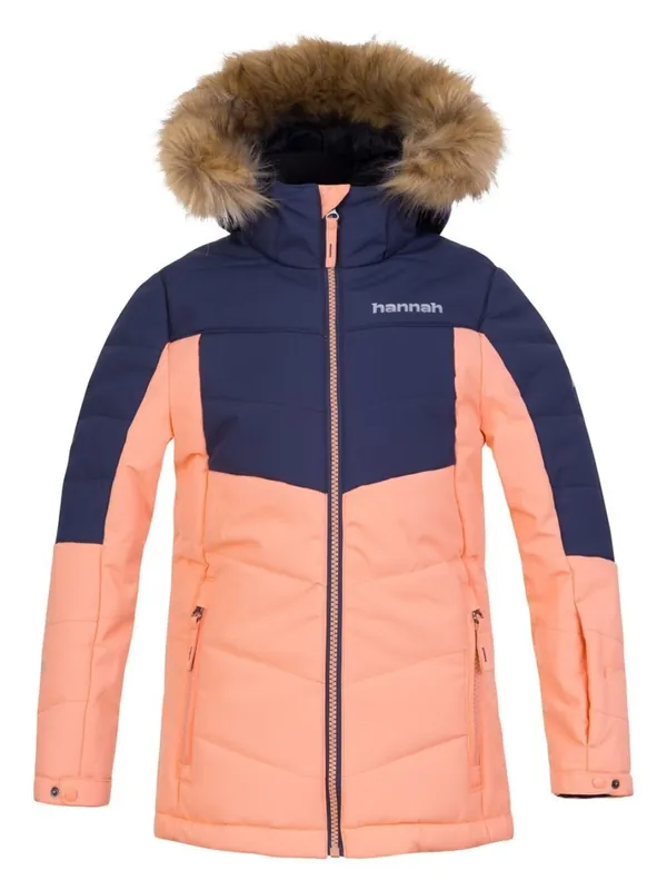 Kinderwinterjas Hannah Leane JR Cantaloupe/mood indigo 110-116 Meest Verkocht