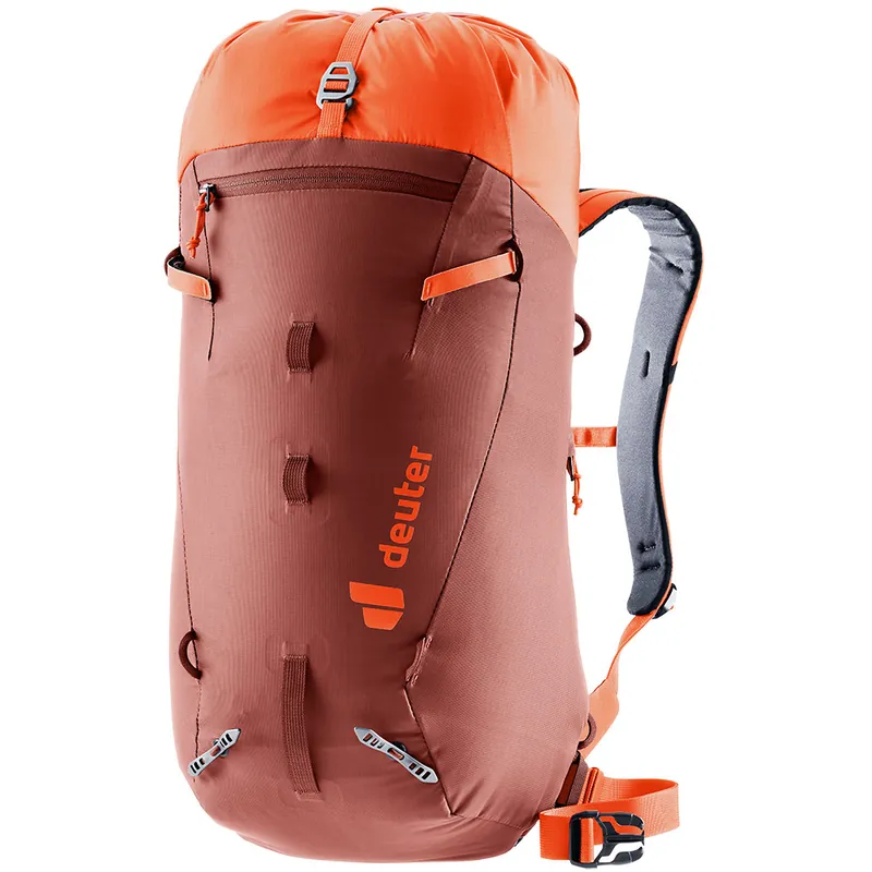 Veilige Betaling Bergbeklimmersrugzak Deuter Gids One maat 24L Redwood/papaya