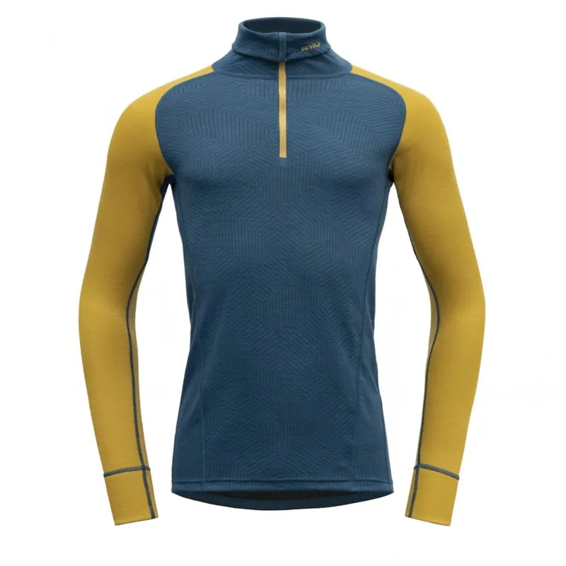 Speciale Aanbieding Devold Duo Active Merino 205 Z.Neck Flood/Arrowwood functioneel shirt met lange mouwen voor heren S