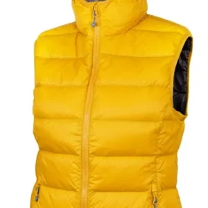 Dames donsvest Warmpeace Yuba Lady Nugget goud/schalie XS Koopje