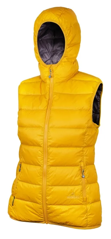 Dames donsvest Warmpeace Yuba Lady Nugget goud/schalie XS Koopje