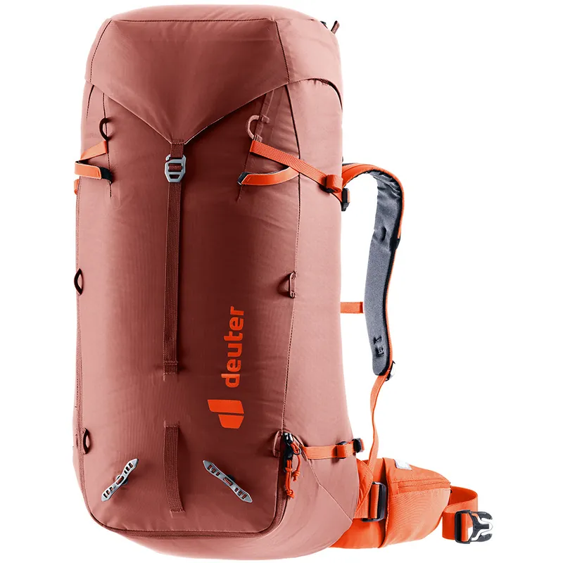 Bestseller Heren expeditierugzak voor bergbeklimmen Deuter Guide 44+8L One-size Redwood-papaya