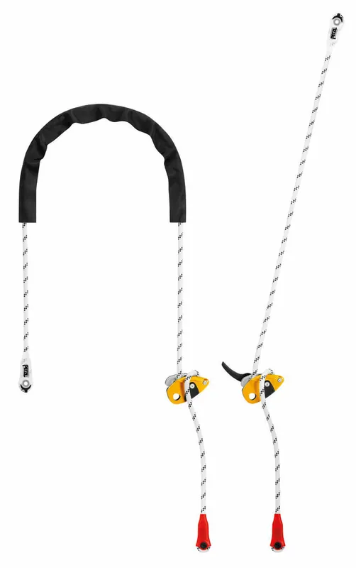 Betrouwbaar Verstelbare verbindingspositioneringsinrichting met koppeling Petzl Grillonhaak Europese versie 5m Wit/geel