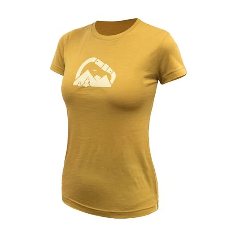 Speciale Aanbieding Dames T-shirt Sensor Merino Air Summit mosterdgeel S