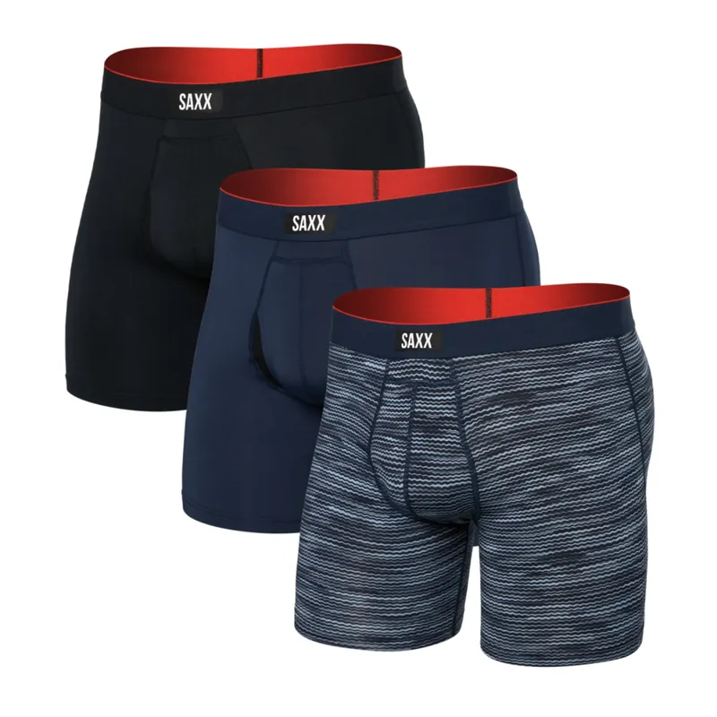Saxx Heren Multi-Sport Mesh Boxer Brief Fly 3Pk Golflengte/Navy/Zwart M Lage Kosten