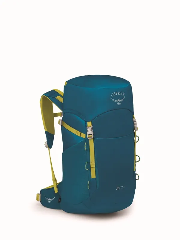 Kinderrugzak Osprey Jet 28L blauw spikemos/citroengras Betrouwbaar