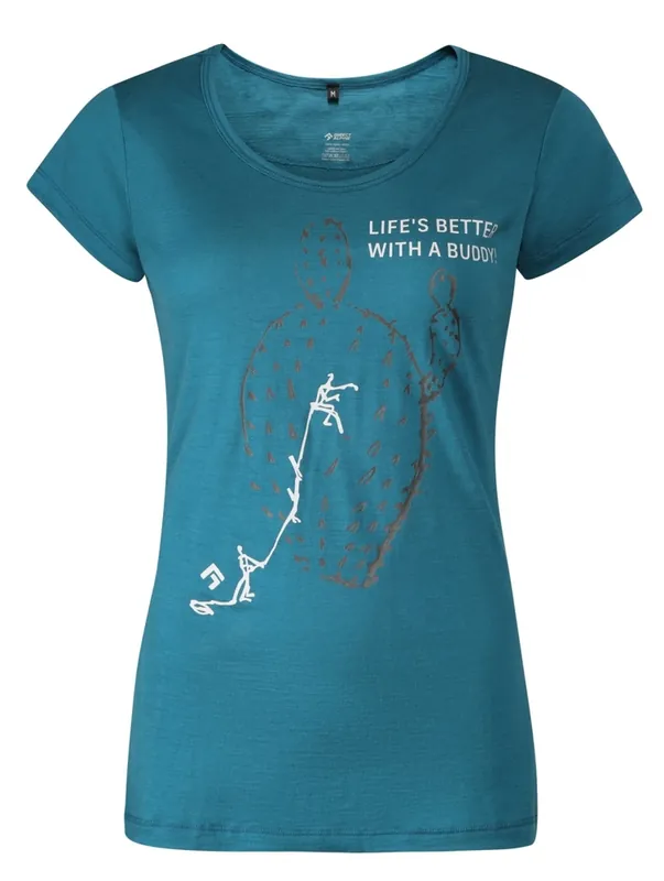 Populair Dames T-shirt Direct Alpine Furry Lady emerald (Buddy) XS