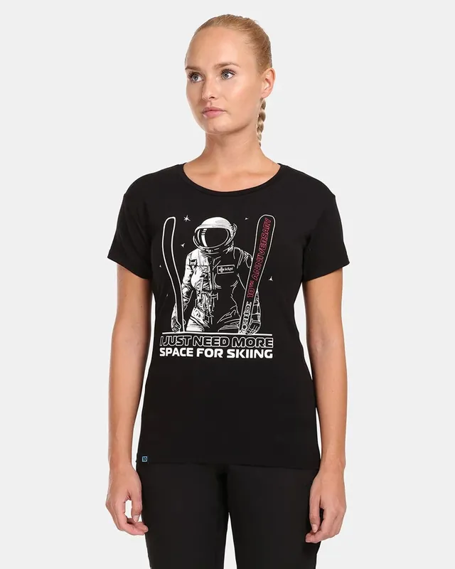 Kilpi LTD TRITON-W BLK katoenen T-shirt voor dames 34 Aanbieding