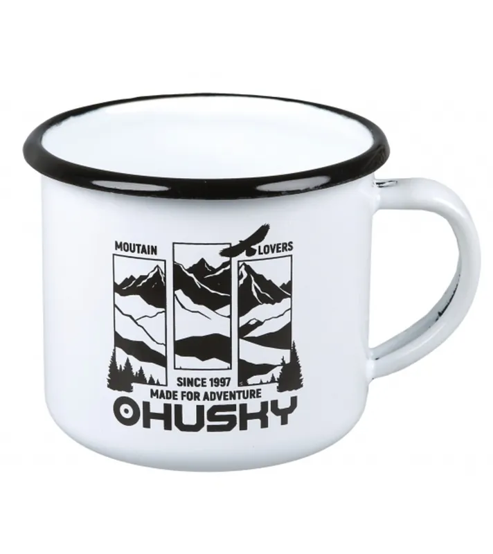 Alleen Vandaag Emaille mok Husky 350ml bergen wit