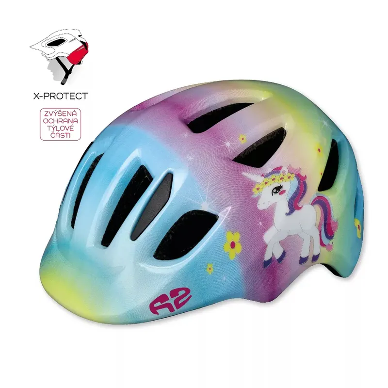 Fietshelm R2 PUMP lichtblauw, roze, geel, mix XS 46-51cm Fabrieksprijs