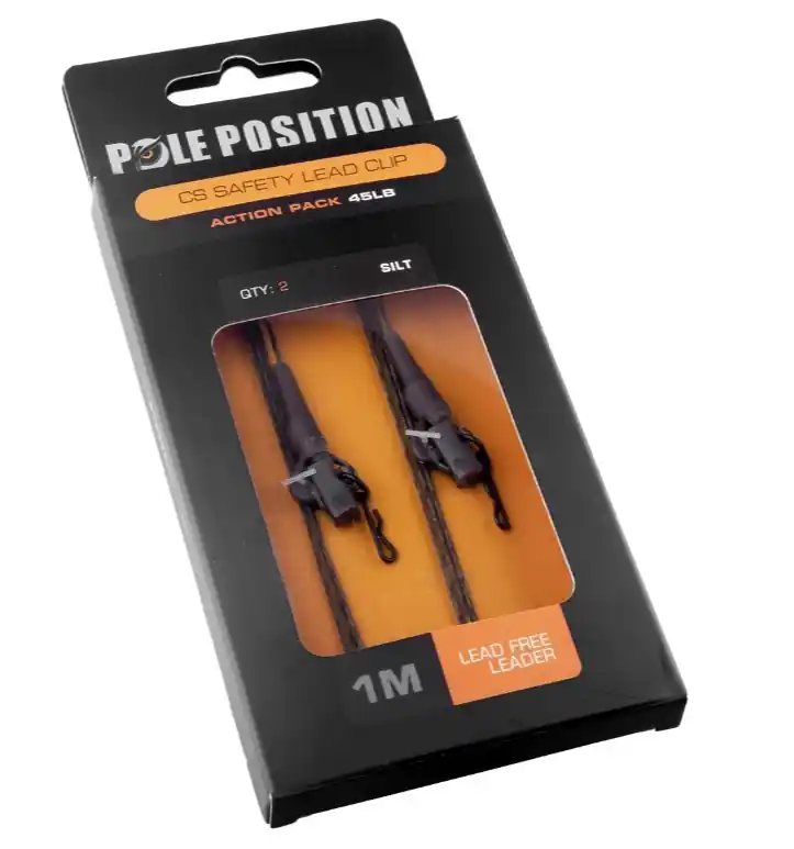 Pole Position Leadclip Set + Leader 100cm (45lb) (2pcs) Silt Lage Prijs