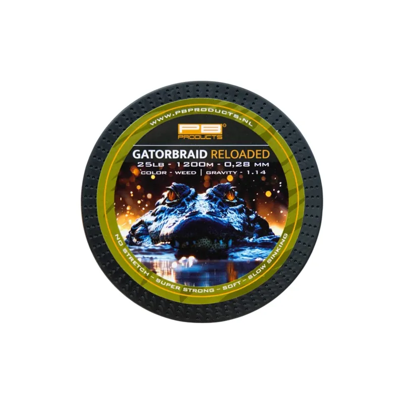 PB Products Gator Braid Reloaded Weed Karperlijn (1200m) 0.28mm/25lb Laatste Versie