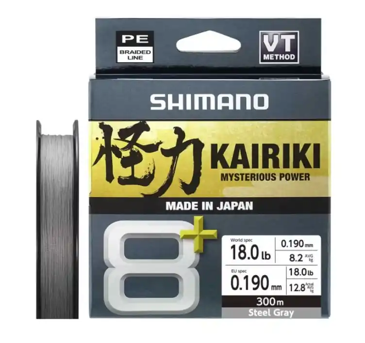 Shimano Kairiki 8+ Grey Gevlochten Lijn 150m 0.19mm/12.8kg Nu Kopen