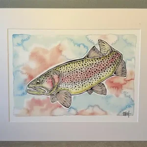 Beperkte Voorraad EBH Arts Vis Poster Rainbow Trout (Ingelijst)
